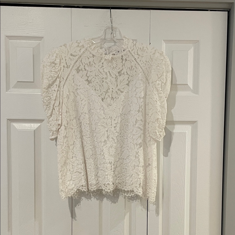 Generation Love White Lace Puff Sleeve Blouse